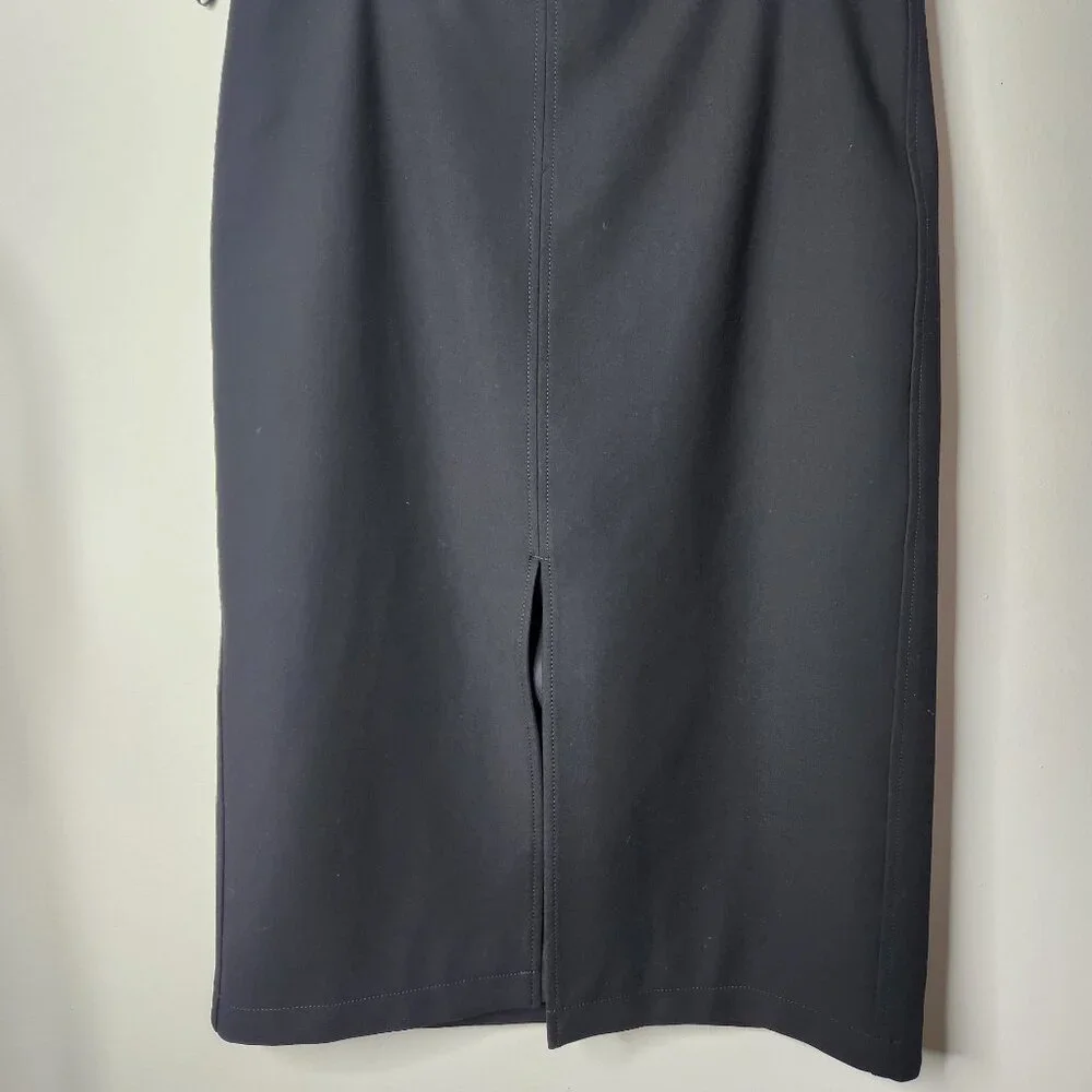 J Crew Pencil Midi Skirt Four Season Stretch Size 14 Black Carreman - Picture 3 of 9